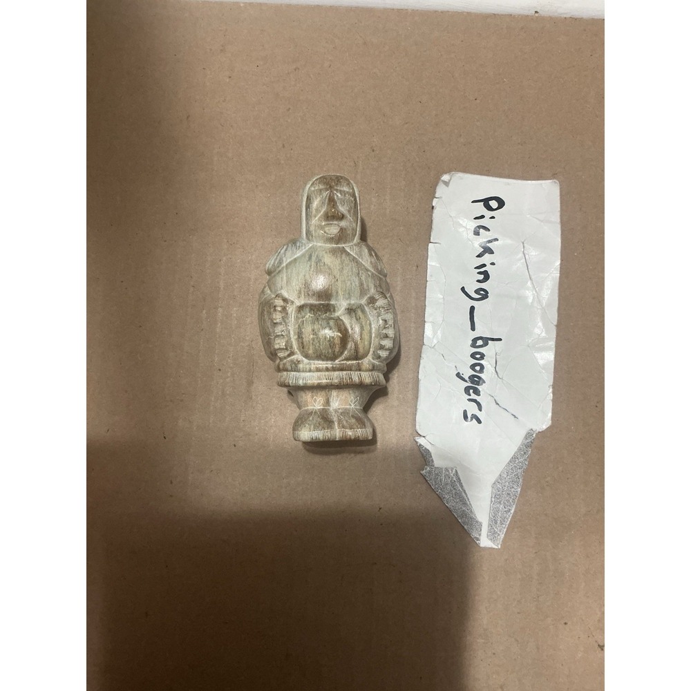 Vintage Eskimo Art Stone Carved  Figurine, Signed